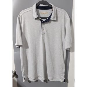 Tommy Bahama Polo Shirt Mens Large Island Zone Marlin Short Sleeve Gray Supima